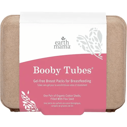 Earth Mama Booby Tubes | Gel-Free Hot & Cold Compress Nursing Packs for Breastfeeding & Tender Breasts, 4.2-Ounce