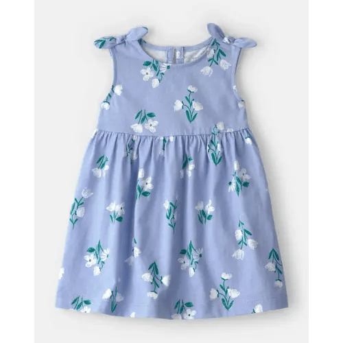 Baby Girl Sleeveless Floral Dress - Blue | Carter's