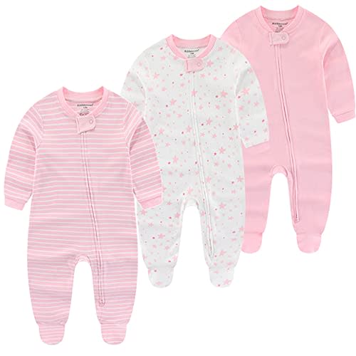 Kiddiezoom Baby Cotton Footed One-Piece Romper Multiple color combinations Jumpsuit Set For Newborn baby Pajamas