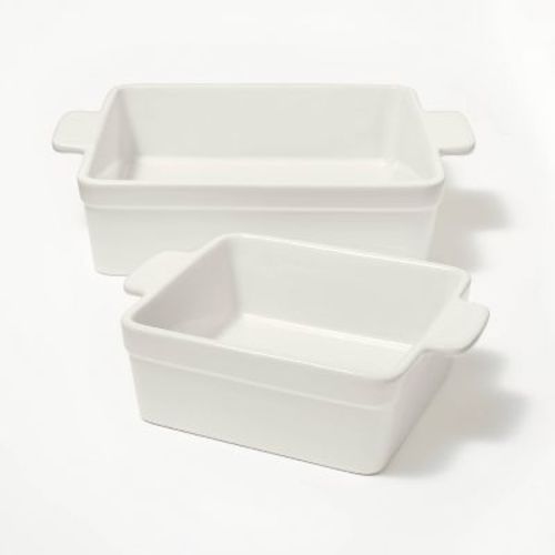 2pc Stoneware Square Baking Dish Set - Figmint™