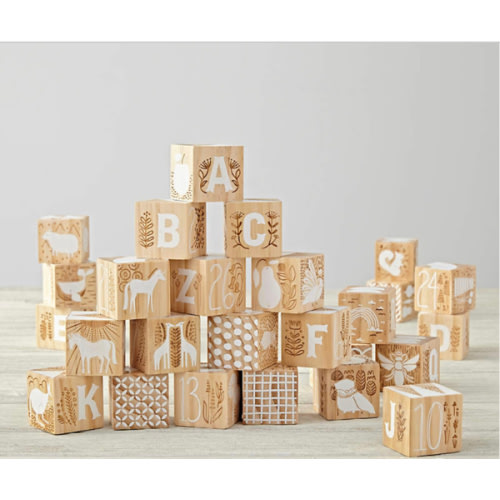 Etched Wooden Baby Blocks
