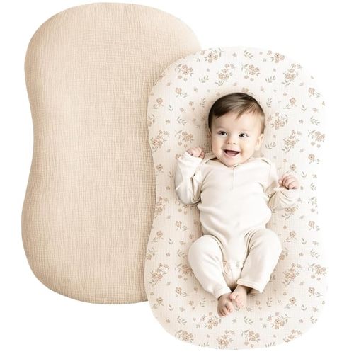 Konssy 2 Pack Muslin Baby Lounger Covers, Covers Only, 30.7" x 20"
