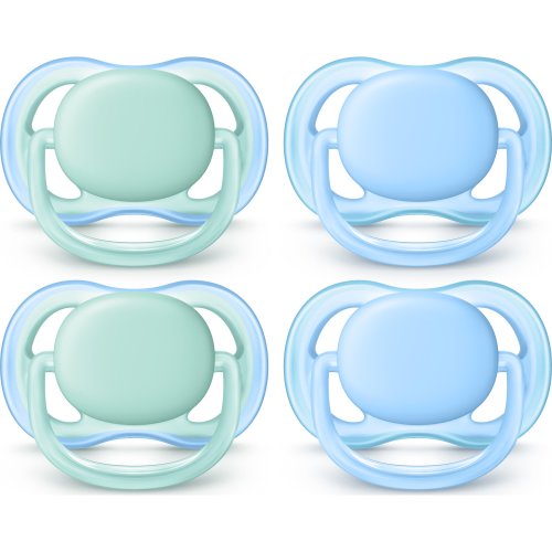 Philips Avent Ultra Air Pacifier, 0-6 months, blue/green, 4 pack, SCF244/40