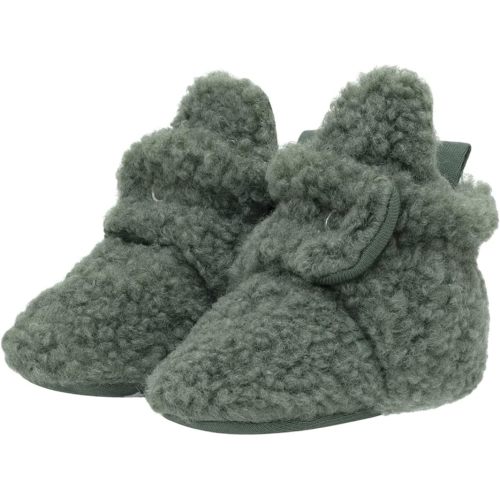 Robeez Baby Girls and Boys Crib Fleece Sherpa Snap Booties with Slip-Resistant Soles for Infant and Toddler, 0-18 Months