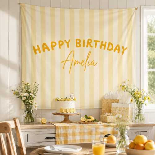 Happy Birthday Sheet Backdrop, Personalized Birthday Name Banner, Fabric Birthday Sign, Birthday Boho Wall Art Deco