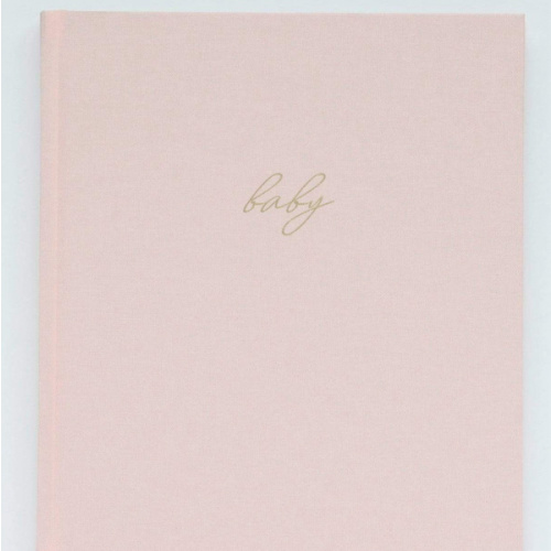 Linen Baby Book - Blush