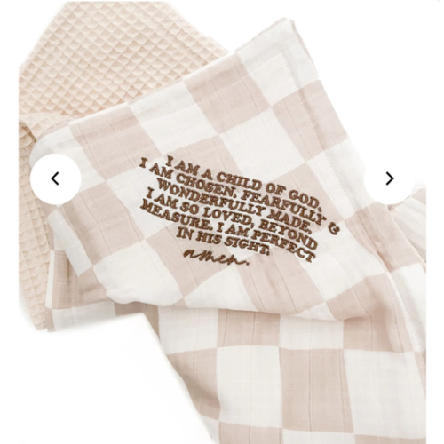 I am a Child of God Checker Waffle Blanket – OUR HOUSE ABOVE