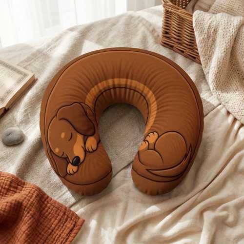 Sleeping Dachshund Nursing Pillow Cover | Jersey Knit Breastfeeding Pillowcase