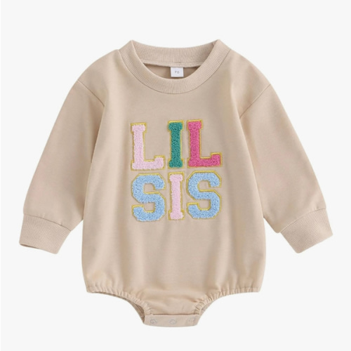 Twopumpkin Baby Toddler Girl Boy Sweatshirt/Romper Long Sleeve Sister Brother Matching Outfit Newborn Clothes