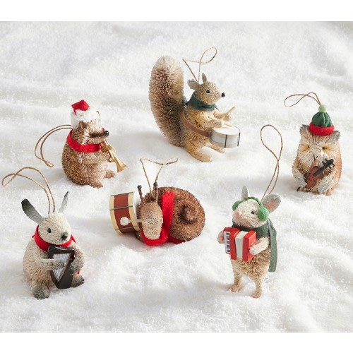 Bottlebrush Woodland Band Ornaments, Set of 6