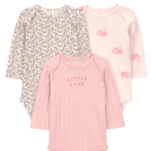 Carter's Child of Mine Baby Bodysuits, 3-Pack, Sizes Preemie-24 Months