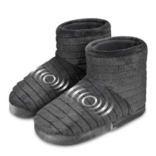 Health Touch Massaging Plush Booties, Gray