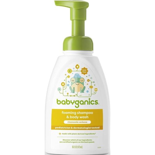Babyganics Baby Shampoo + Body Wash Pump Bottle, Chamomile Verbena, 16oz