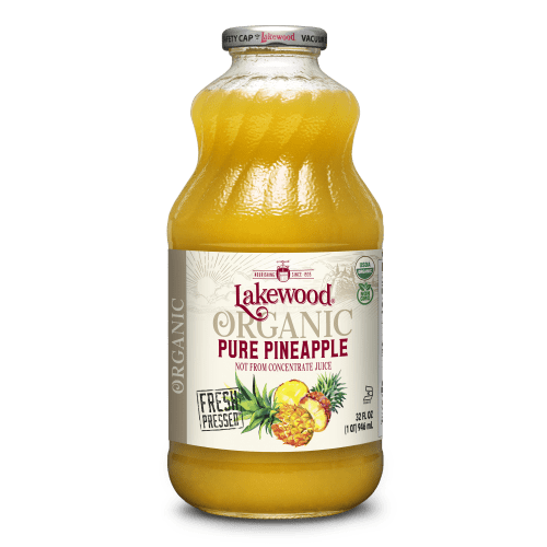 Lakewood Organics Pure Pineapple Not From Concentrate 100% Juice, Fresh Pressed 32 fl oz.
