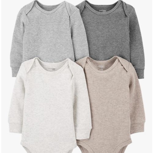 Simple Joys by Carter's Baby 4-pack Soft Thermal Long Sleeve Bodysuits