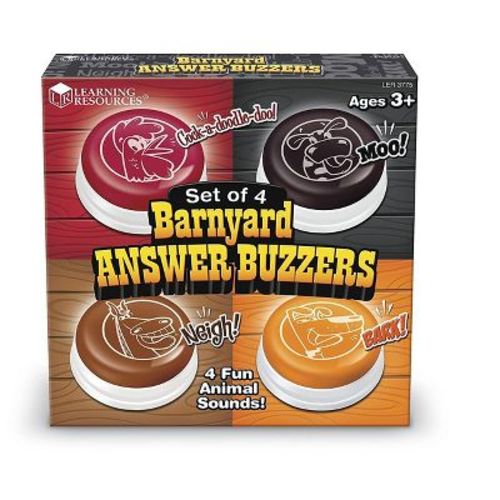 Learning Resources Barnyard Buzzers - 4 Pieces, Ages 3+ Toddler Learning Toys, Teacher and Classroom Supplies
