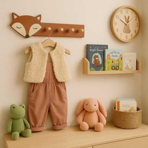 Wooden Sleeping Fox Wall Decor: Nursery Woodland Art