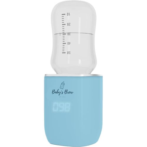 Baby’s Brew Portable Baby Bottle Warmer Blue, Travel Warmer for Breast Milk, Formula & Water, Fast Heating On-the-Go Warmer for Car, Outdoor & Night Feeding, BPA-Free, Bottle Adapter Not Included