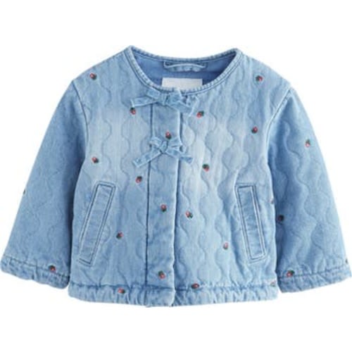 Kids' Rose Embroidered Quilted Denim Jacket, 2-3Y