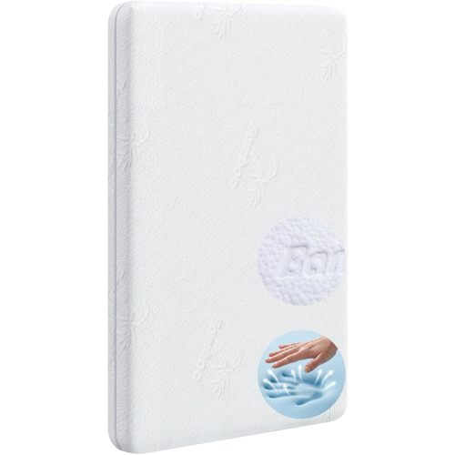 Baby Bassinet Mattress (47 * 23.6 * 1.5) Bamboo Fiber and Microfiber Cover, Dual Side Gel Memory Foam Mattress.for ADOVEL/BabyBond/ANGELBLISS/ELEMARA Bassinet Bedside Crib