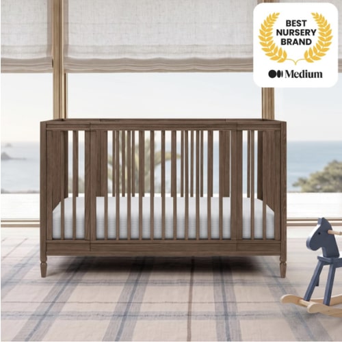 Delta Children Jalen Grow with Me 9-in-1 Convertible Crib, Teak Brown