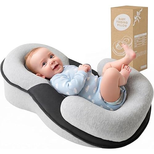 Tummy Time Pillow Baby Lounger Pillow Reduce Spit-Up Anti Overflow Design for Baby Comfort and Feeding Support