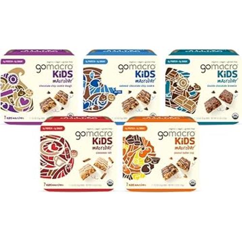 GoMacro Kids MacroBar – 5 Flavor Assortment - (0.90 Ounce Bars, 28 Count)