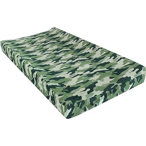 Hudson Baby Unisex Baby Changing Pad Cover, Camo, One Size