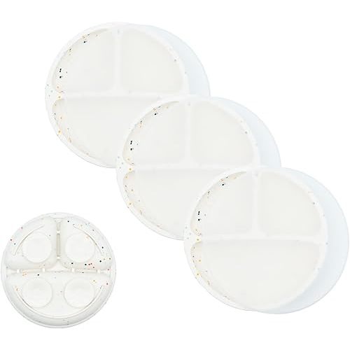 WeeSprout Suction Plates for Babies With Lids & Toddlers - 100% Silicone, Dinnerware Stays Put, Divided Design for Picky Eaters, Microwave & Dishwasher Friendly, 3 Pack