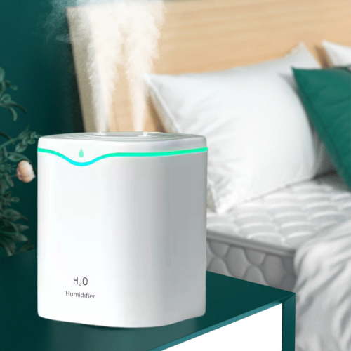 UAEBM 2L Humidifiers for Bedroom Large Room Homeï¼ Cool and Warm for Mist Top Desk Humidifiers Essential Oil Diffuserï¼ Quiet with Adjustable Mist White