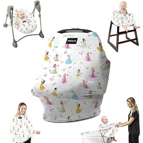 Milk Snob Original Disney Princess 5-in-1 Cover, Added Privacy for Breastfeeding, Baby Car Seat, Carrier, Stroller, High Chair, Shopping Cart, Lounger Canopy - Newborn Essentials, Nursing Top
