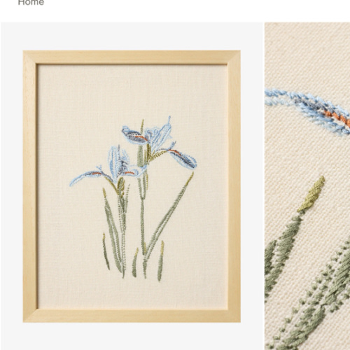 Embroidered Blue Iris