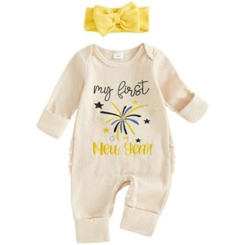 My First Easter Baby Girl Outfit Newborn 0 3 6 Months Bunny Onesie Waffle Knit Sweater Romper and Headband
