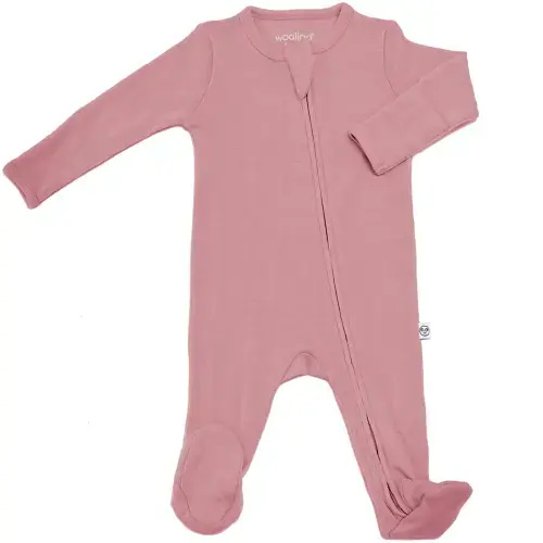 Footie Pajamas, Merino Wool, Blush