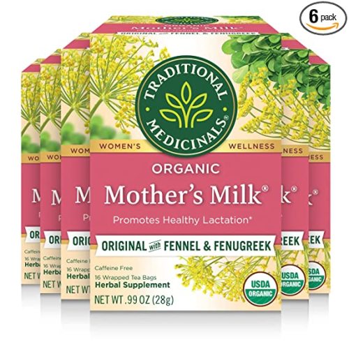 Traditional Medicinals - Organic Mother's Milk Herbal Tea (6 Pack) - Promotes Healthy Lactation in Breastfeeding Moms - 96 Tea Bags Total