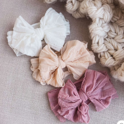 Large Ruffle Knit Bow