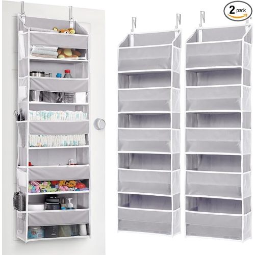 ULG 2 Pack 5-tier Over the Door Organizer Light Gray