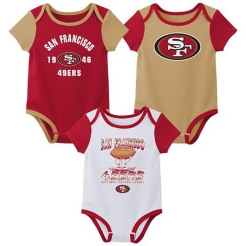 NFL San Francisco 49ers White Newest Fan 3pk Bodysuit - 0-3M