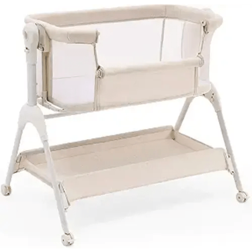 HARPPA Cuddly Sway Baby Bassinet Bedside Sleeper, 3 in 1 Rocking Bassinet | Full Mesh Sides, Premium Fiber Mattress, Cotton Quilted Cover, 5 Adjustable Heights, 360° Swivel Wheels, 3°-7° Incline Range