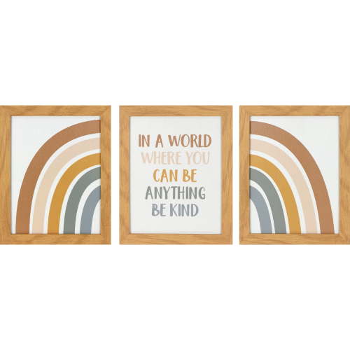 Crystal Art Gallery Inspirational Rainbow Canvas Framed Wall Art Decor Set of 3 8" x 10"