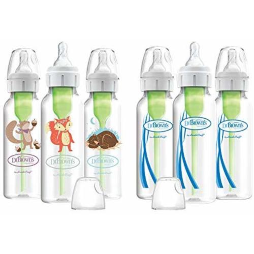 Dr. Brown's Options + Baby Bottles, Woodland Animals, 8 Ounce, 6 Count
