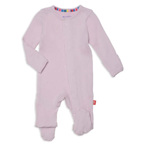 Magnetic Me Waffle Knit Footie | Lilac Snow