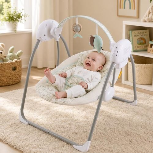 Portable Baby Swing for Infants,Compact & Foldable Infant Swing,0-9M, 20 lb