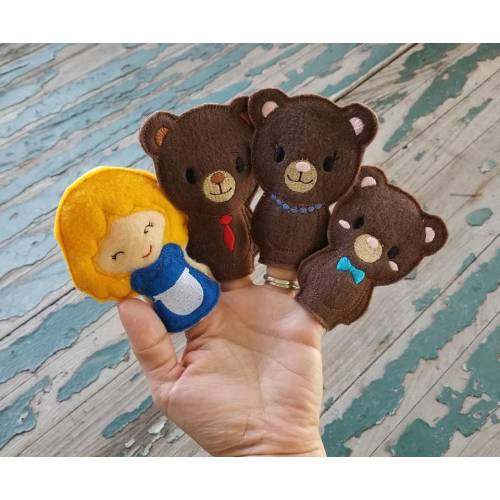 Goldilocks and the Three Bears Felt Finger Puppets Play Set