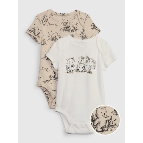 Baby 100% Organic Cotton Brannan Bear Bodysuit (2-Pack) in new off white