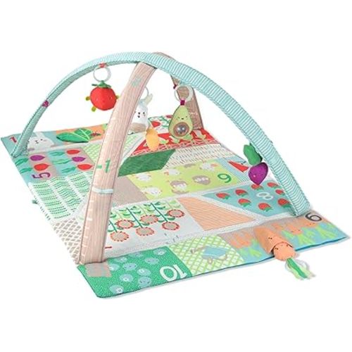 Skip Hop Tummy Time Mat, 3-in-1 Activity Baby Play Gym, Age 0-2y, Farmstand Grow & Play, Green