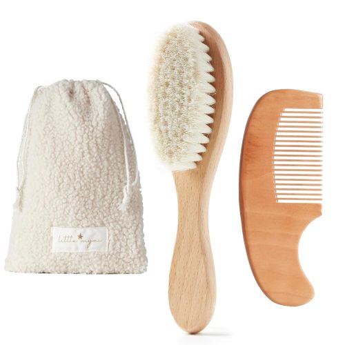 MYZI Baby Hair Brush Set - Baby Brush and Comb Set Newborn, Baby Comb and Brush Set Boy and Girl, Newborn Hair Brush and Newborn