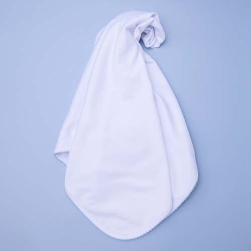 Baby Boy Receiving Blanket - Pima Cotton - White with Blue Trim – Magnolia Baby