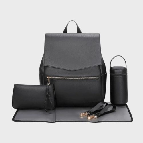 Designer Diaper Bag Backpack - Best Stylish Baby Bag - Vegan Leather - Hannah and Henry