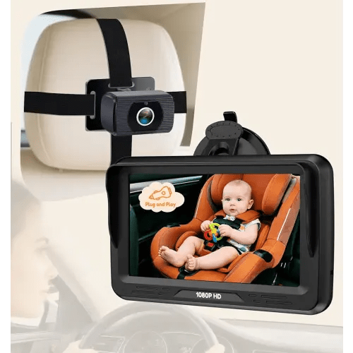 Rohent Baby Car Camera HD 1080P - Rear-Facing Infant Monitor with Night Vision Car Camera for Baby 150° Wide-Angle Lens Anti-Glare Screen Easy Install 360° Adjustable Display